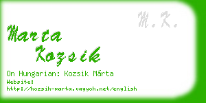 marta kozsik business card
