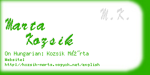 marta kozsik business card